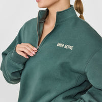 Foundations 1/4 Zip Sweatshirt With Printed Graphic | Iced Green