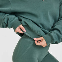 Foundations 1/4 Zip Sweatshirt With Printed Graphic | Iced Green