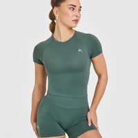 Go To Seamless Fitted Mid Top | Iced Green