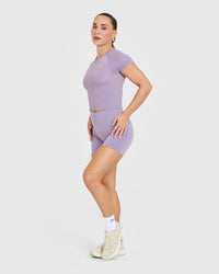 Go To Seamless Fitted Mid Top | Soft Purple