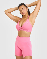 Unified Twist Sports Bra | Peony Pink