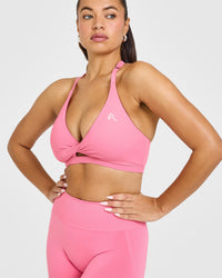 Unified Twist Sports Bra | Peony Pink