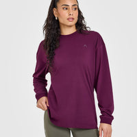 Classic Oversized Lightweight Long Sleeve Top | Ripe Fig
