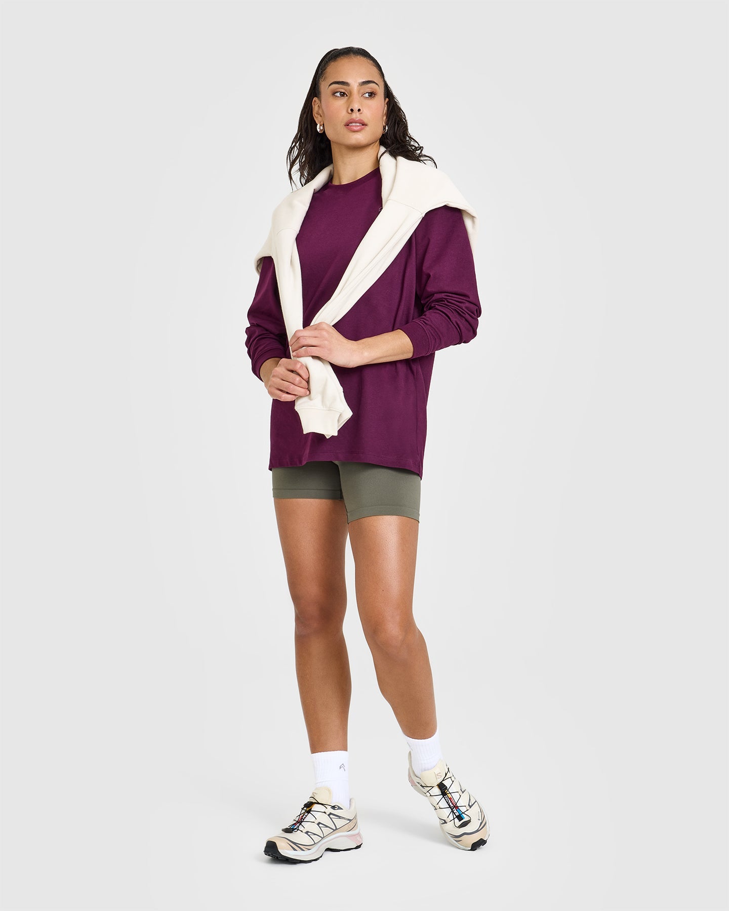 Classic Oversized Lightweight Long Sleeve Top | Ripe Fig