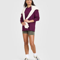 Classic Oversized Lightweight Long Sleeve Top | Ripe Fig