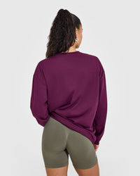 Classic Oversized Lightweight Long Sleeve Top | Ripe Fig