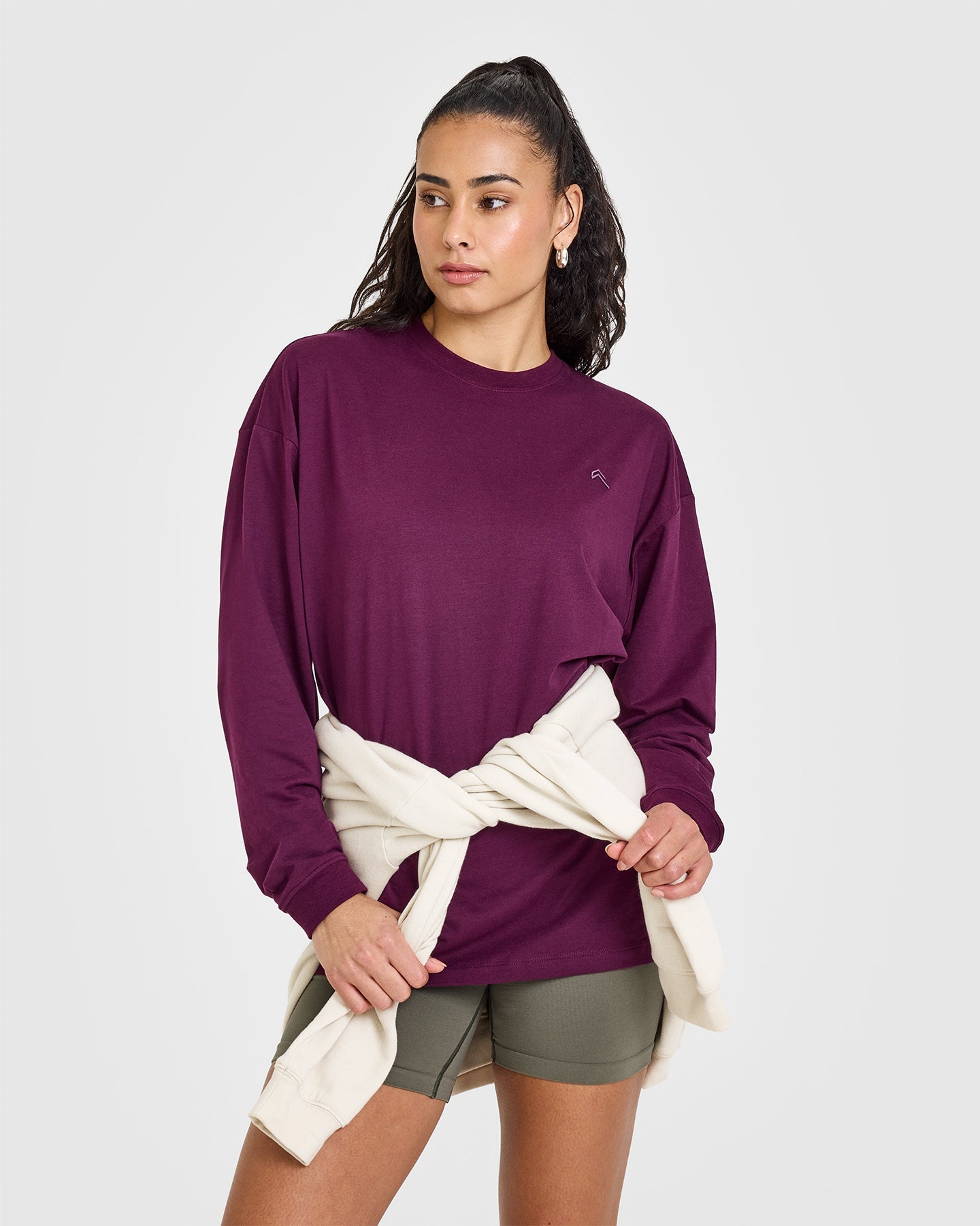 Classic Oversized Lightweight Long Sleeve Top | Ripe Fig