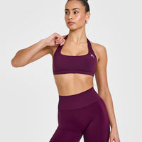 EasyLiftâ„¢ Halter Bralette with White Logo | Ripe Fig