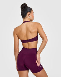 EasyLiftâ„¢ Halter Bralette with White Logo | Ripe Fig