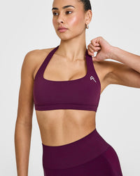 EasyLiftâ„¢ Halter Bralette with White Logo | Ripe Fig