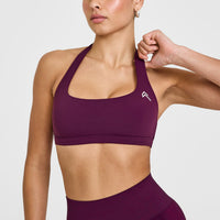 EasyLiftâ„¢ Halter Bralette with White Logo | Ripe Fig