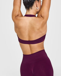 EasyLiftâ„¢ Halter Bralette with White Logo | Ripe Fig