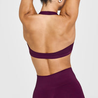 EasyLiftâ„¢ Halter Bralette with White Logo | Ripe Fig