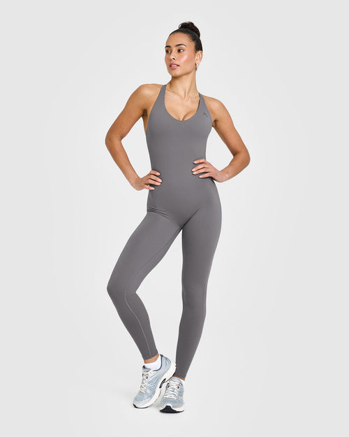 Oner Modal Unified Scoop Back All In One Long | Ash Grey