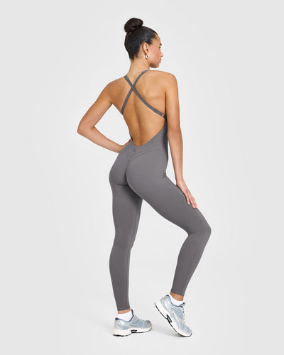 Unified Scoop Back All In One Long | Ash Grey