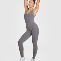 Unified Scoop Back All In One Long | Ash Grey