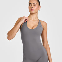 Unified Scoop Back All In One Long | Ash Grey