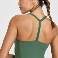 Timeless Square Neck Mid Vest | Earth Green