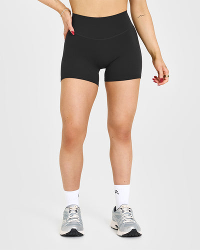 SoftMotionâ„¢ Shorts 6" with White Logo | Soft Black