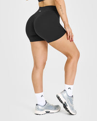 SoftMotionâ„¢ Shorts 6" with White Logo | Soft Black