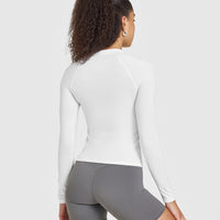 Go To Seamless Fitted Long Sleeve Top | White