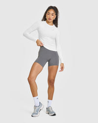 Go To Seamless Fitted Long Sleeve Top | White