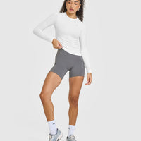 Go To Seamless Fitted Long Sleeve Top | White