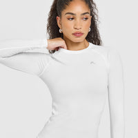 Go To Seamless Fitted Long Sleeve Top | White