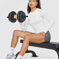 Go To Seamless Fitted Long Sleeve Top | White