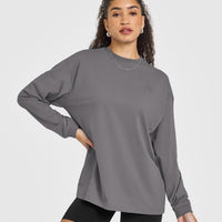 Classic Oversized Lightweight Long Sleeve Top | Ash Grey