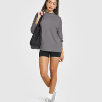 Classic Oversized Lightweight Long Sleeve Top | Ash Grey