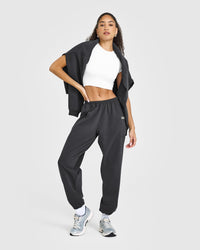 Lightweight Jogger with Printed Logo | Coal