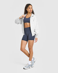 Mid Weight Zip Through Hoodie | Light Grey Marl