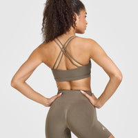 Everyday Cross Over Bralette | Moss Brown