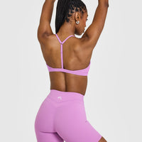 EasyLiftâ„¢ Ultra Minimal V Neck Bralette with White Logo | Orchid Purple