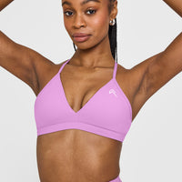 EasyLiftâ„¢ Ultra Minimal V Neck Bralette with White Logo | Orchid Purple