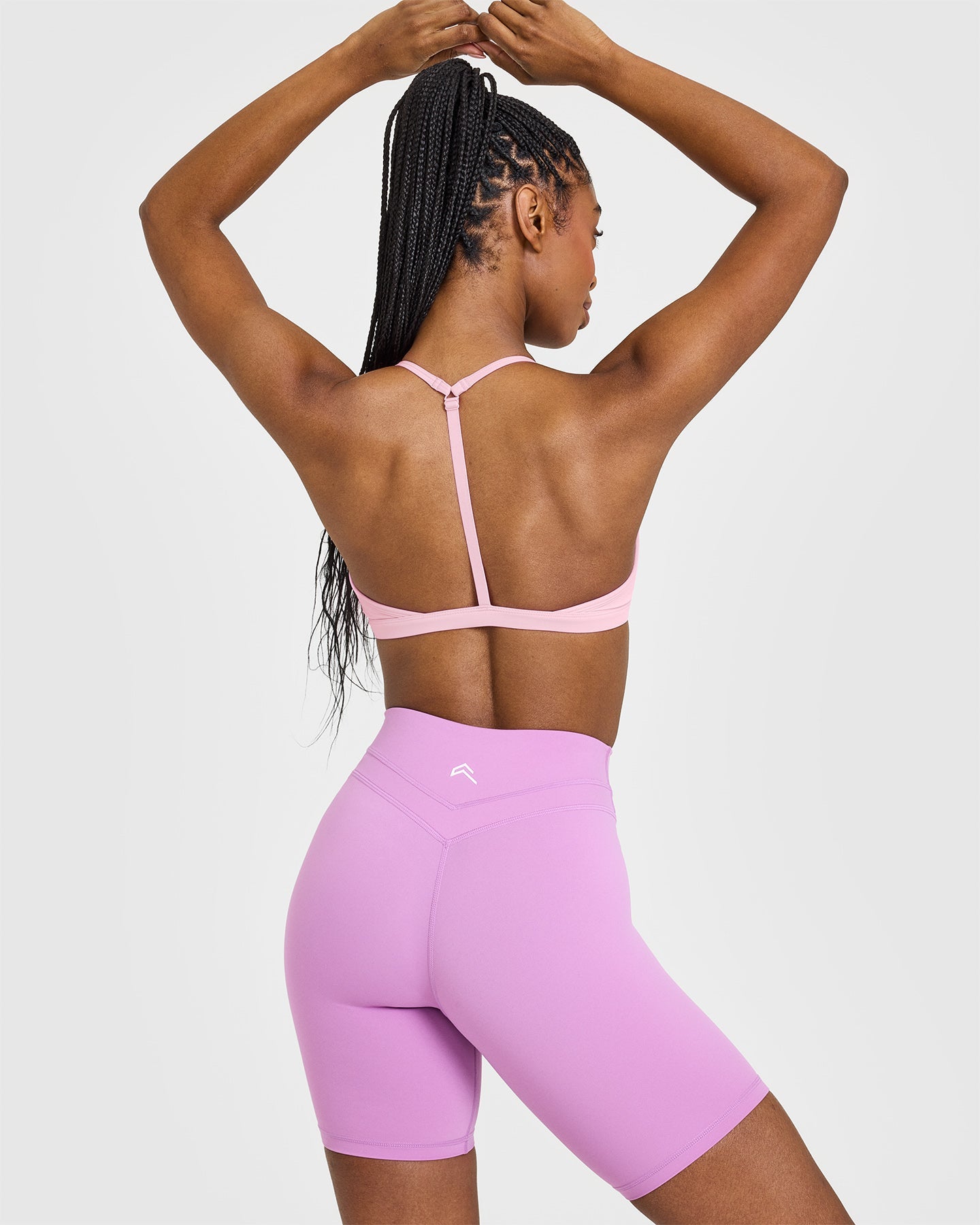 EasyLift™ Ultra Minimal V Neck Bralette with White Logo | Petal Pink