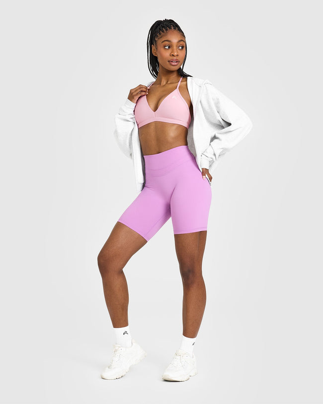 EasyLift™ Ultra Minimal V Neck Bralette with White Logo | Petal Pink