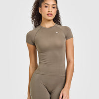 Go To Seamless Fitted Top | Moss Brown