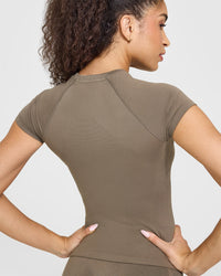 Go To Seamless Fitted Top | Moss Brown