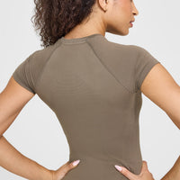 Go To Seamless Fitted Top | Moss Brown