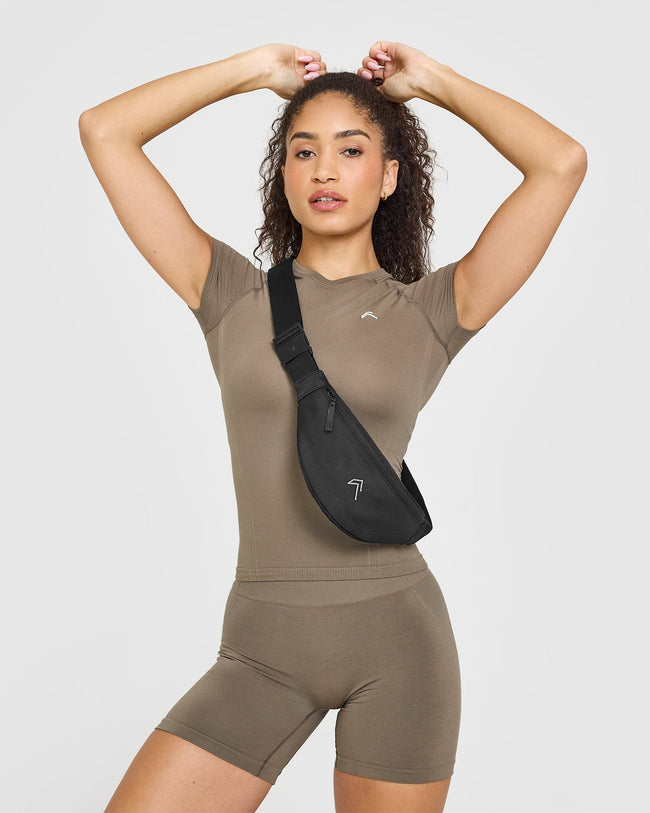 Go To Seamless Fitted Top | Moss Brown