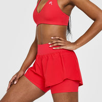 Unified Double Layer Shorts 5" | Muscle Mommy Red