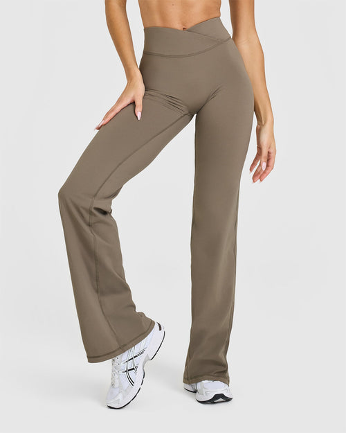 Oner Modal Unified Wrap Flared Bottoms | Moss Brown