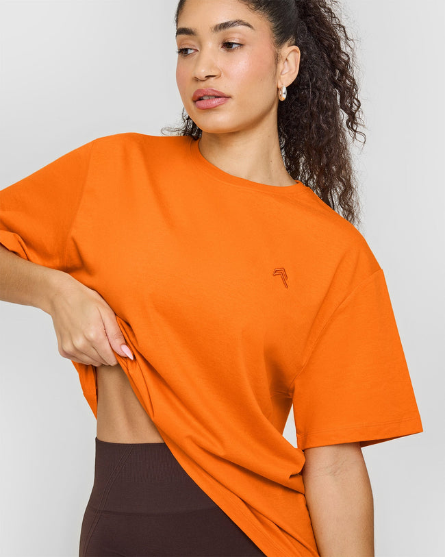 Classic Oversized Lightweight T-Shirt | Flame Orange