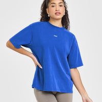Raising The Bar Oversized Washed T-Shirt | Cobalt Blue