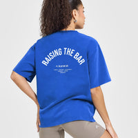 Raising The Bar Oversized Washed T-Shirt | Cobalt Blue