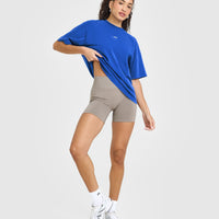 Raising The Bar Oversized Washed T-Shirt | Cobalt Blue
