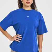 Raising The Bar Oversized Washed T-Shirt | Cobalt Blue