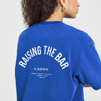Raising The Bar Oversized Washed T-Shirt | Cobalt Blue